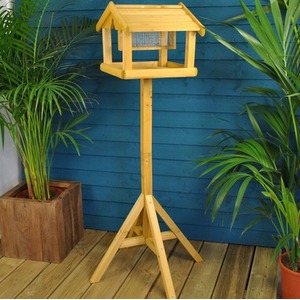 Wooden Bird Table Feeder - Brown by Garden Mile