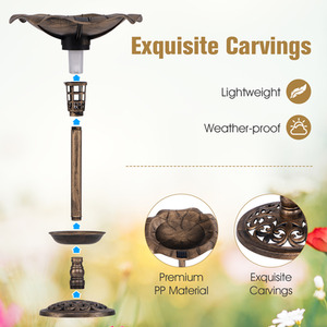 Standing Pedestal Birdbath Feeder Combo by Costway