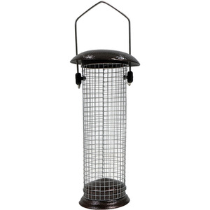 Hanging Wild Bird Feeder Set of 4 Nut Seed Fat Ball - Dark Brown by Actiaspet