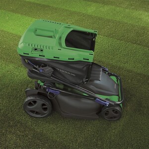 Powerbase Electric Mower with Rear Roller - Green / 41cm Cutting Width by Powerbase