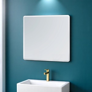 Trafalgar Frameless Square Large Wall Mounted Bathroom Mirror - Glass / 45cm by Showerdrape