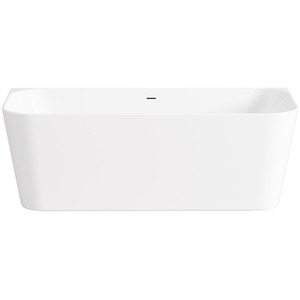 Serenova Space Saving Back To Wall Acrylic Bath - White by Fino Stone