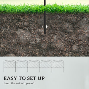 Outsunny 5PCs Rustproof Garden Edging - Black by Outsunny