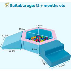 3-Piece Baby Foam Climbing Blocks Set - Blue by Costway
