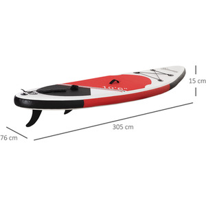 Outsunny 10Ft Inflatable Board, Non Slip Deck Board - Red by Outsunny