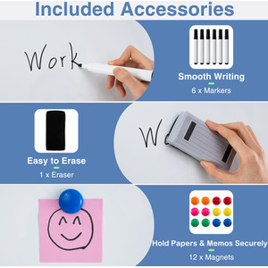 Rolling Whiteboard on Wheels - White by Costway