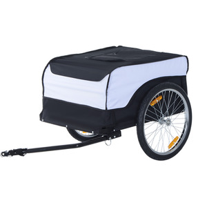 HOMCOM Folding Bicycle Trailer - Black, white by HOMCOM