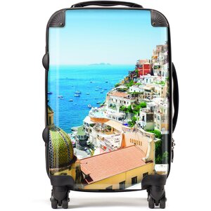Positano With Flowers, Italy Suitcase - Green / 52l by Warren Reed - Designer