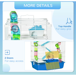 PawHut Large Pet House Cage with Tunnel Tube - Blue by PawHut