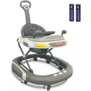 First Steps Push Along Baby Walker and Bouncer - Grey
