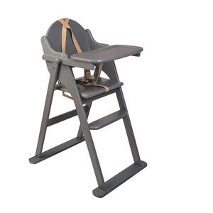 Deluxe Putaway Folding Wooden High Chair - Grey by Safetots