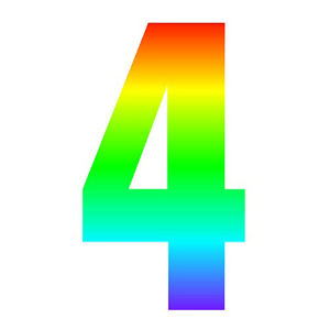 Rainbow Self Adhesive Number Sticker