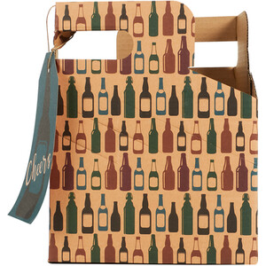 Six Bottle Carrier Gift Bag - Natural