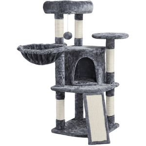 Plush Cat Tree Tower for Small Kittens - Dark Grey by Yaheetech