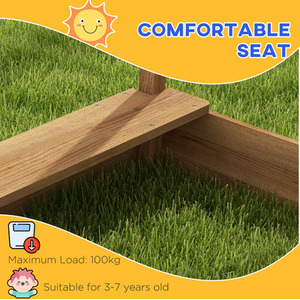 Outsunny Wooden Sandbox with Canopy for Ages 3-7 Years - Brown by Outsunny