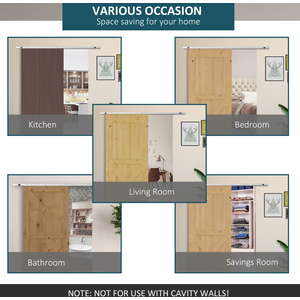 HOMCOM Sliding Barn Wooden Door Hardware Roller - Silver by HOMCOM