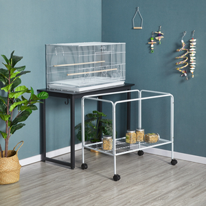 Small Birds Flight Cage with Rolling Stand - White by Yaheetech