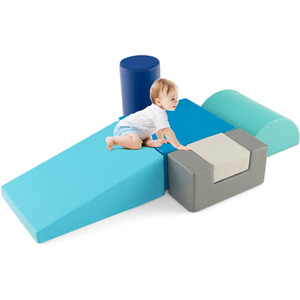 Foam Climbing Blocks for Toddlers - Blue by Costway