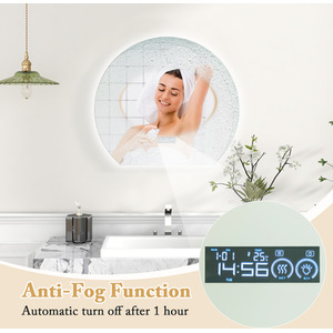 Half Circle LED Bathroom Mirror - Silver by Costway
