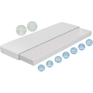 Subtle Quilted Eco Fibre Core Space Saver Cot Mattress - White by Viculii