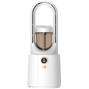 Six-Speed Bladeless Fan with LED Display - White / With Humidifier