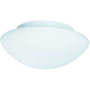 1 Light Bathroom Flush Ceiling Light Round White with Opal Glass IP44, E27 - White by NA