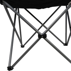 Folding Camp Chair Padded High Back - Black / 2 by HyFive