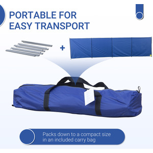Outsunny Camping Windbreak with Carry Bag - Blue by Outsunny