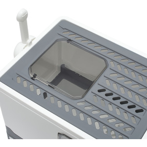 Cat Litter Box with Lid, Foldable with Scoop - Grey by Livingandhome