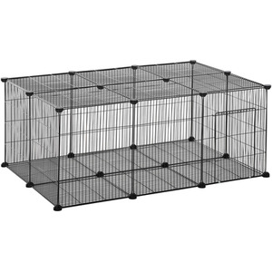 PawHut DIY Pet Playpen Cage 22 Piece Door - Black by PawHut