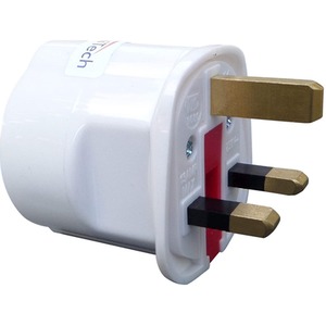 UK Visitors Travel Adaptor European Euro Schuko to UK - White by ShaniTech