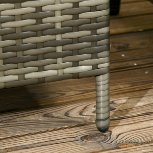 Outsunny 3 Pieces Rattan Bistro Set with Adjustable Backrest - Mix-Grey by Outsunny