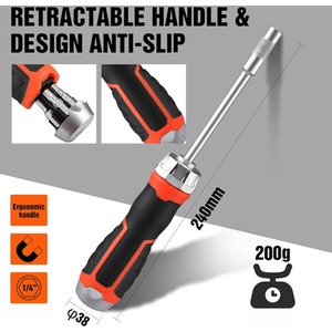 Multi Bit Screwdriver Set with Ratchet - Orange