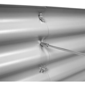 Rounded Galvanised Steel Raised Garden Bed - 120cm x 60cm - 2pc - Silver by Harbour Housewares