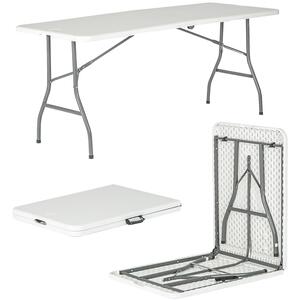 Rectangle White Folding Trestle Table 180cm - White by Harbour Housewares