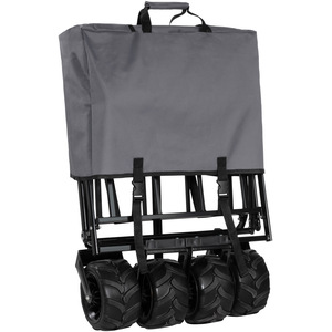 Foldable Garden Trolley with Wide Tyres - Grey by tectake