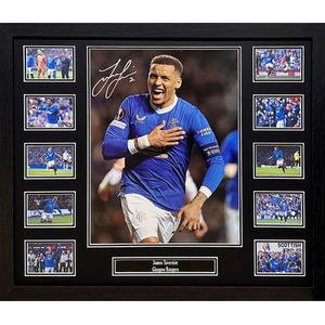 James Tavernier Signed and Framed Rangers Photo - Blue by Allstarsignings