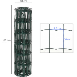 PawHut Pet Wire Mesh, Foldable PVC Coated Welded Garden Fence - Green by PawHut