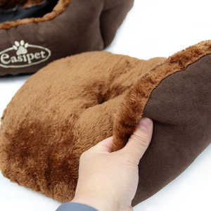 Deluxe Faux Fur Dog Bed in Chocolate Brown - Brown / S by Actiaspet