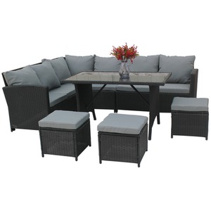 BIRCHTREE Rattan Garden Furniture Patio Set - Black by BIRCHTREE