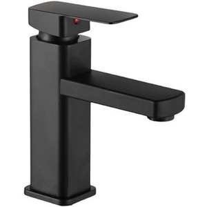 Square Weighted Bathroom Faucet - Black