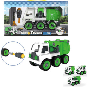 Toy Garbage Truck Take-Apart Toys - green and white