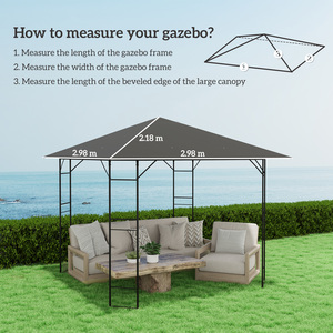 Outsunny 3 x 3(m) Gazebo Canopy Replacement Cover - Grey by Outsunny