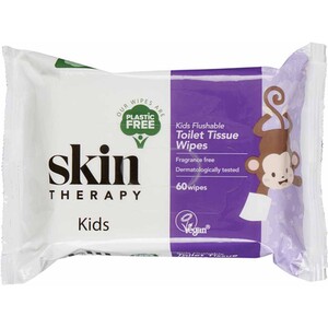 Skin Therapy Kids Flushable Toilet Tissue Wipes - White