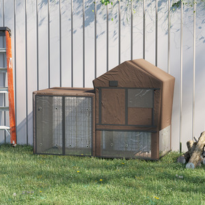 Pet Hutch Cover Water-Resistant Pets Cage Protector - Brown by PawHut