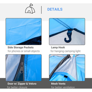 Outsunny 3-4 Person Weatherproof Tent - Light Blue by Outsunny