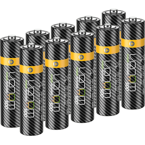 500mAh Rechargeable AAA Batteries (10-Pack) - Black by Venom