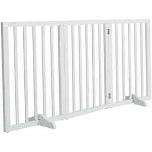 WhiskerJoy Wooden Foldable Pet Gate - White / 139cm by WhiskerJoy