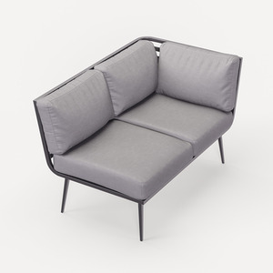 Mayfair Corner Lounging Set with Fire Pit Grey - Grey by Royalcraft