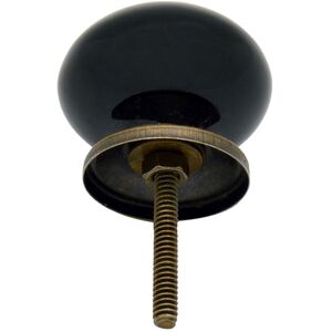 Round Ceramic Cabinet Knob Black - Black by Nicola Spring